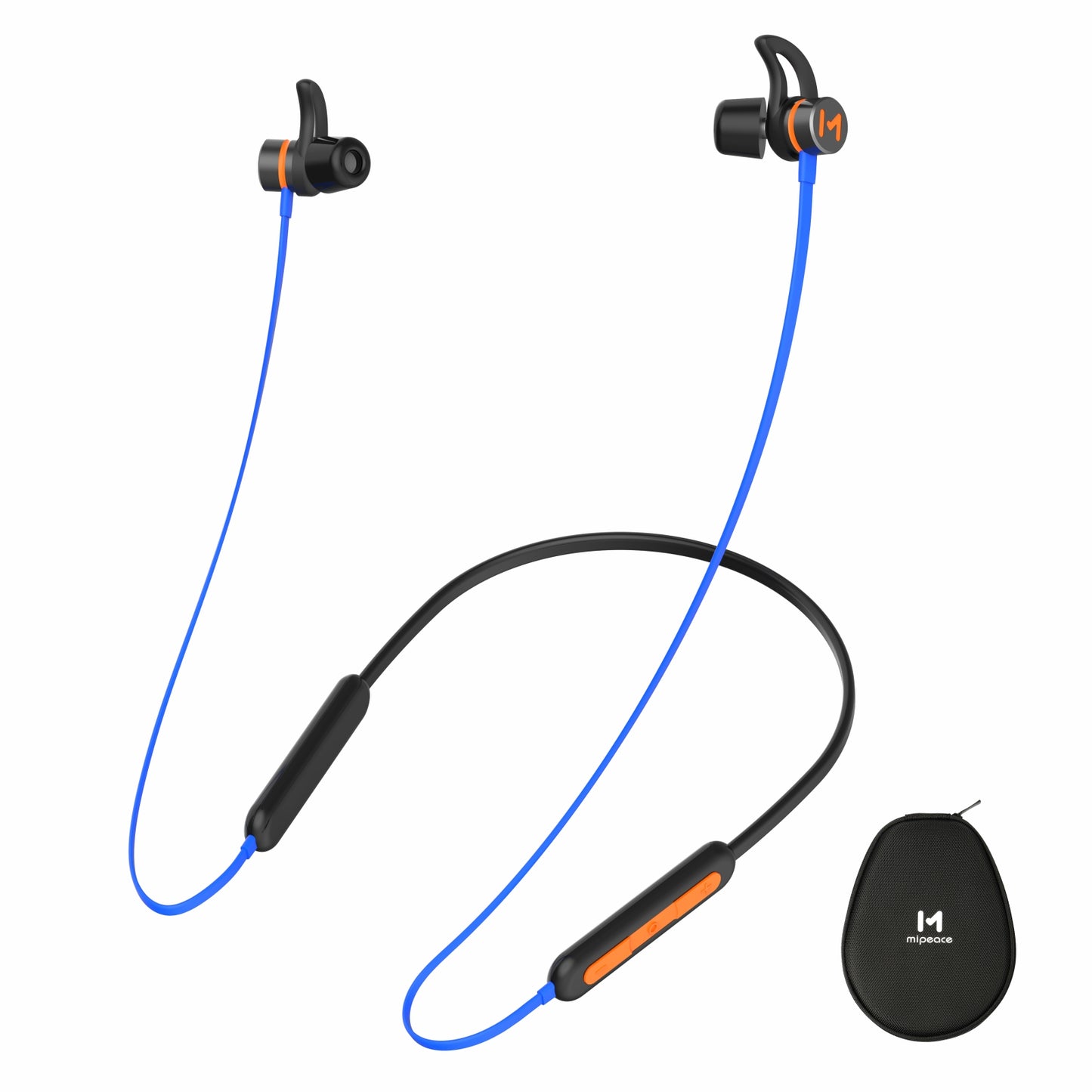 Bluetooth noise reduction headphones, Mipeace magnetic custom-fit safety wireless neckband headphones (13+ hours)