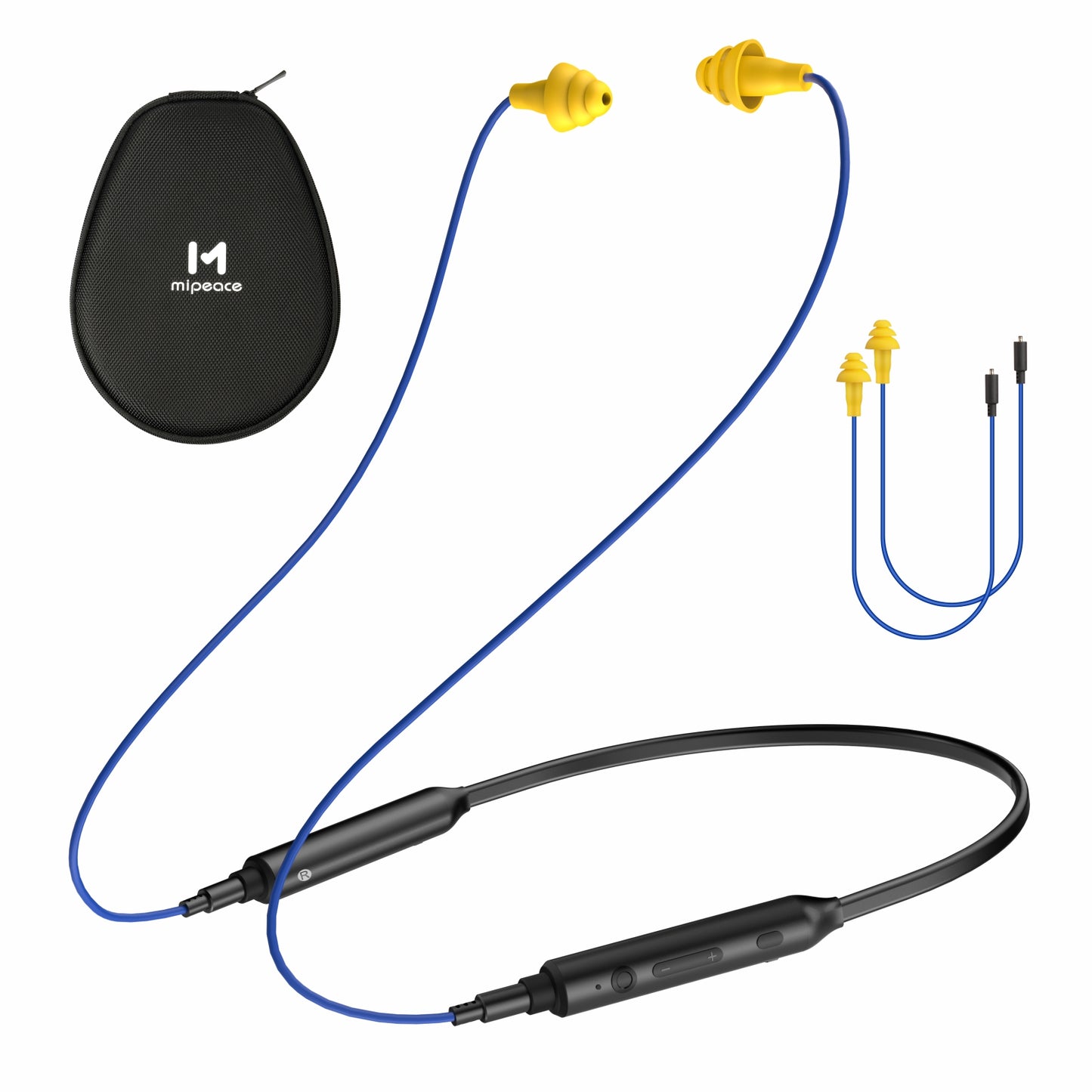 Earplug Work Headphones, Neckband Ear Protection Bluetooth earplugs Headphones with Replacement Buds